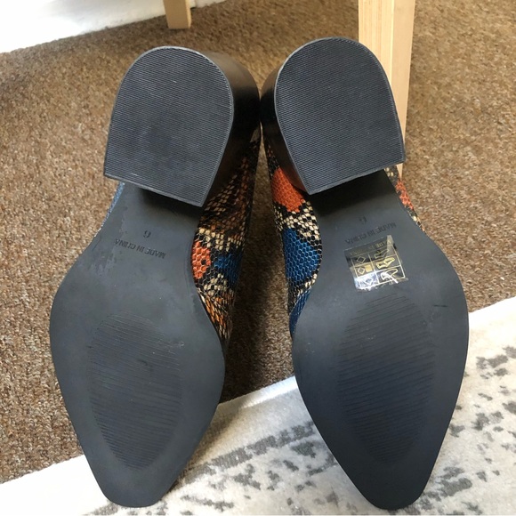 ASOS Raid Swallow Coloured Snake Western Boots 🪶 tan multi 🪬 US 8 🧡 - Picture 15 of 15